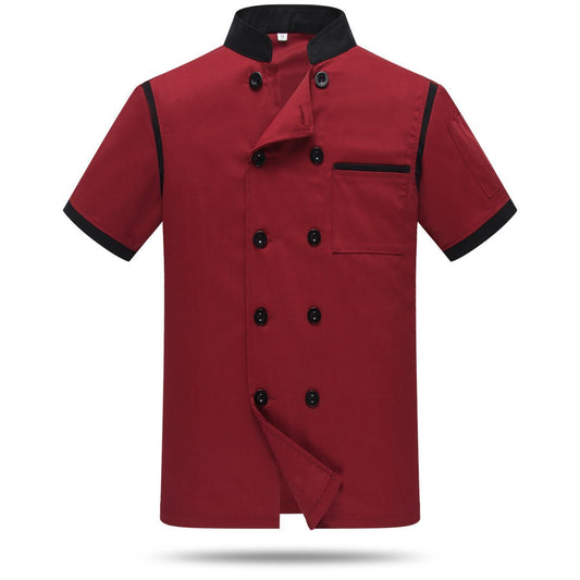 Chef Jackets Waiter Coat Short Sleeves Back and Underarm Mesh Size L (Label:3XL) Red